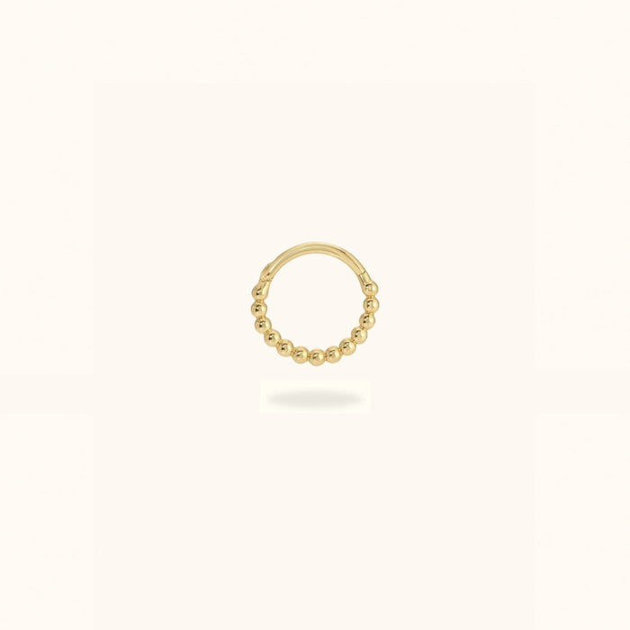 14k Beaded Hinged Ring - Hinged Ring - Lulu Ave Body Jewelery