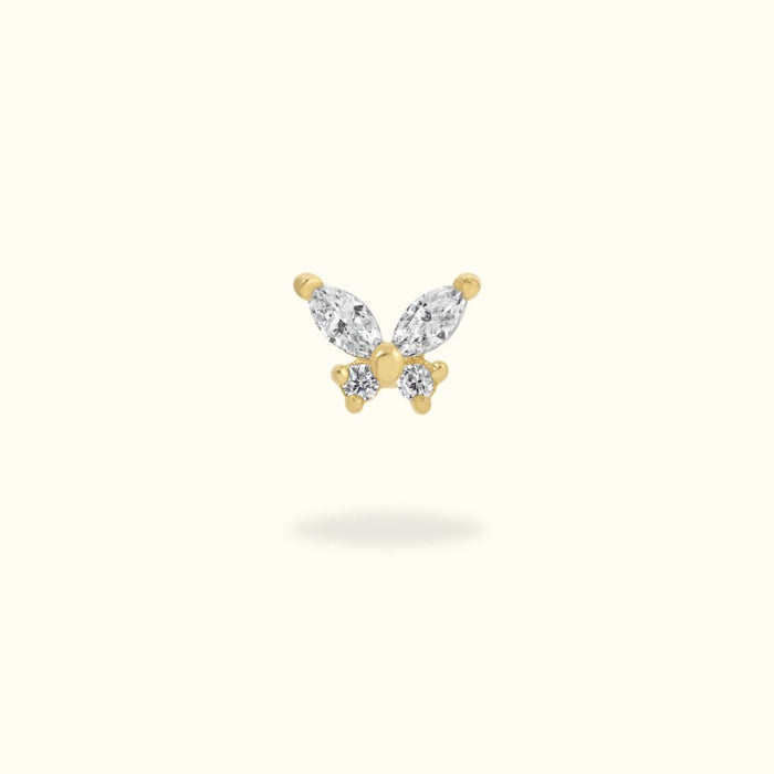 14k Crystal Butterfly Flatback - Earrings - Lulu Ave Body Jewelery