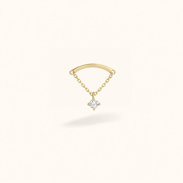 14K Crystal Single Hidden Helix - Earrings - Lulu Ave Body Jewelery