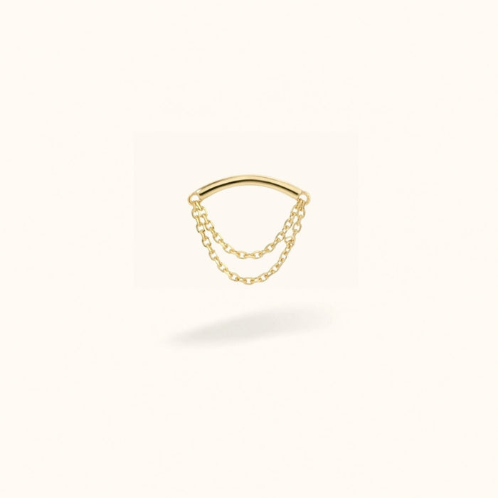 14K Plain Layered Hidden Helix - Earrings - Lulu Ave Body Jewelery