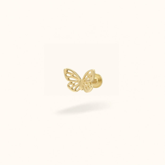 14K Solid Butterfly - Earrings - Lulu Ave Body Jewelery