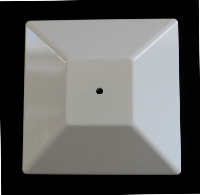 4x4 Nominal (3-5/8"x 3-5/8") White Plastic Fence Post Caps with Nail Hole