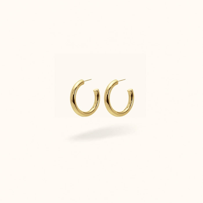 5mm Gold Medium Tube Hoops - Hoops - Lulu Ave Body Jewelery