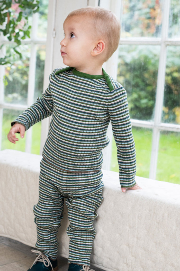 Baby Rib Pants - Myrtle Stripe