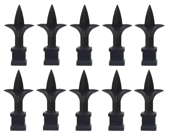 Black Plastic 1/2" Trident Spear Finial Fence Topper for Wrought Iron Picket Fence 0.5" posts