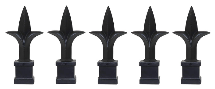 Black Plastic 3/4" Trident Spear Finial Fence Topper for Wrought Iron Picket Fence 0.75" posts