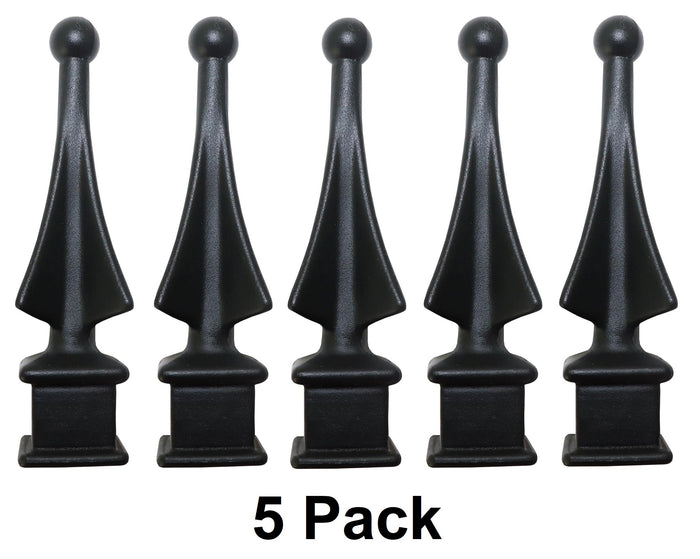 Black Plastic 5/8" Four-Sided Spire Wing Tip Finial Fence Topper for Iron Picket Fence 5/8" posts