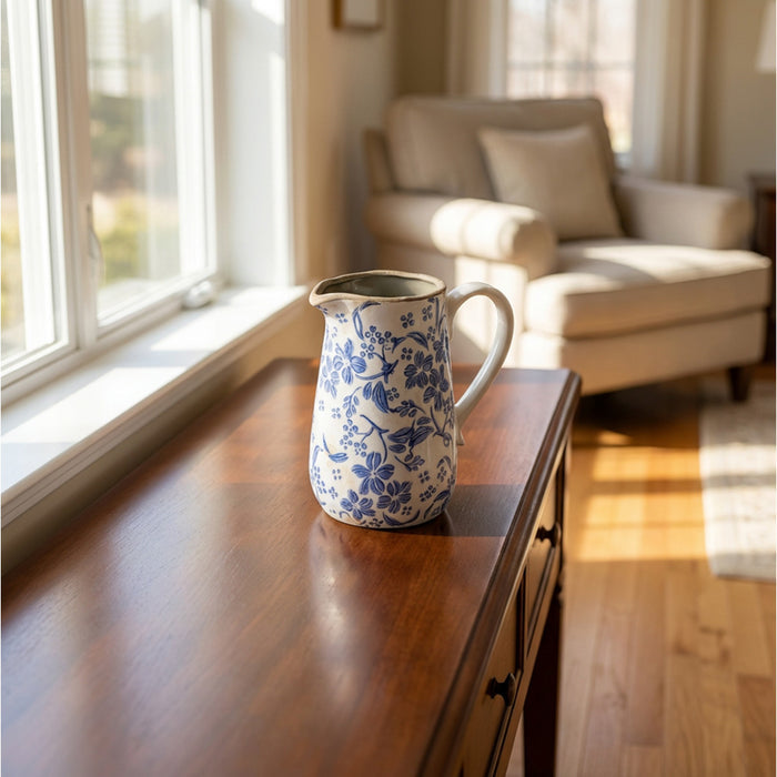 Blue Floral Pitcher 18cm