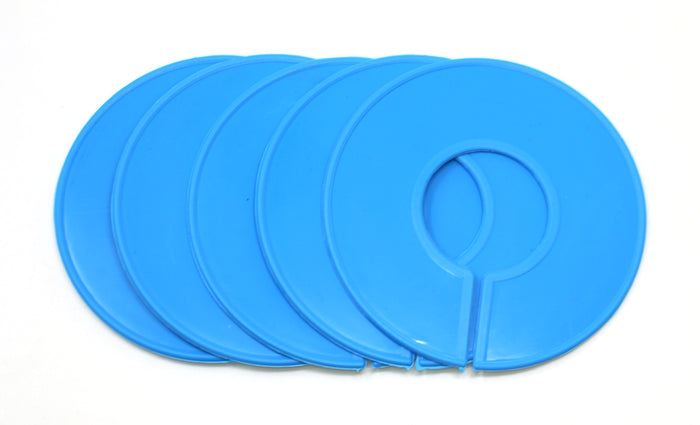 Blue Round Plastic Blank Rack Size Dividers for round & square rods - Multi-Pack