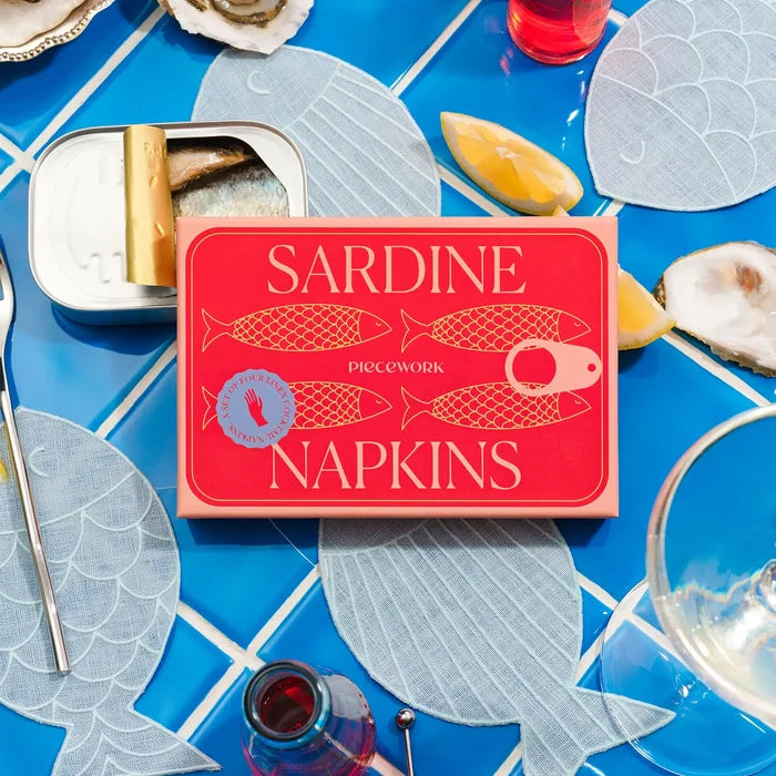 Sardine Cocktail Napkins, Set of 4 - Pretti.Cool