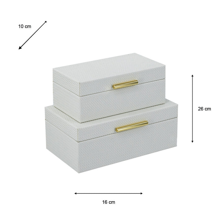Decorative Boxes Ivory (Set of 2)