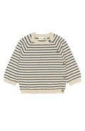Does Knit Cardigan - Dark Denim Striped