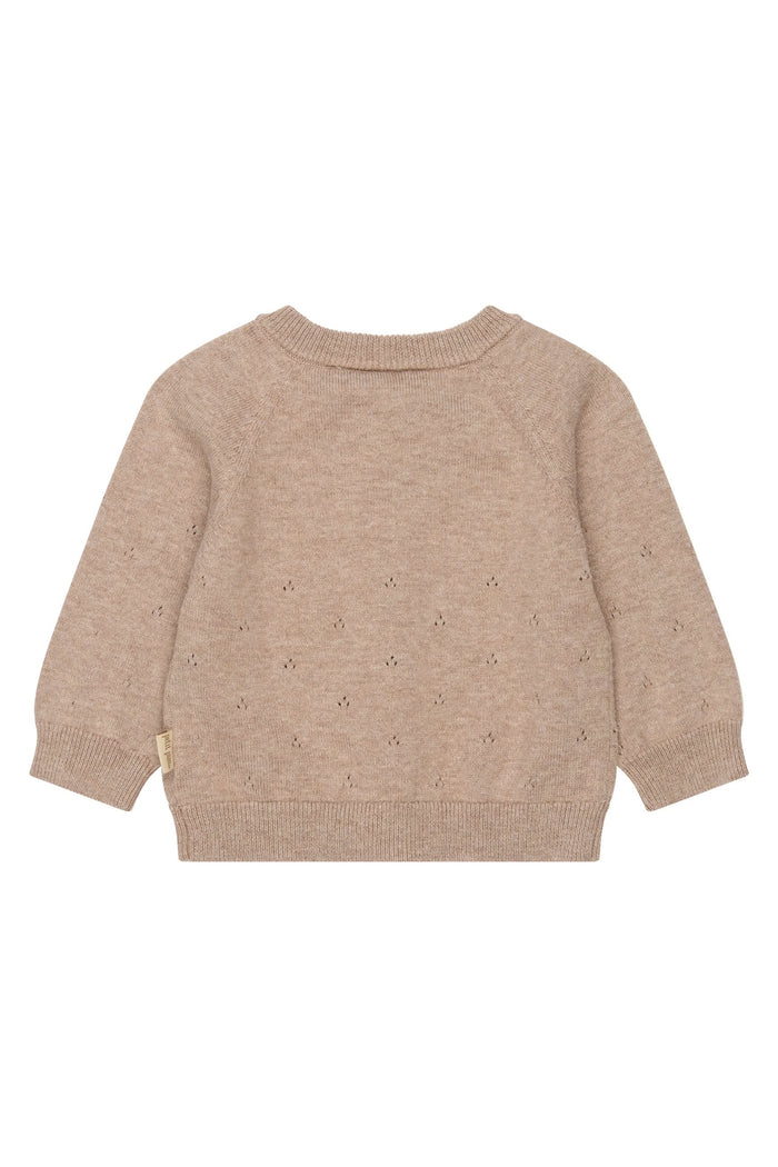 Edris Knit Pointelle Cardigan - Woodsmoke