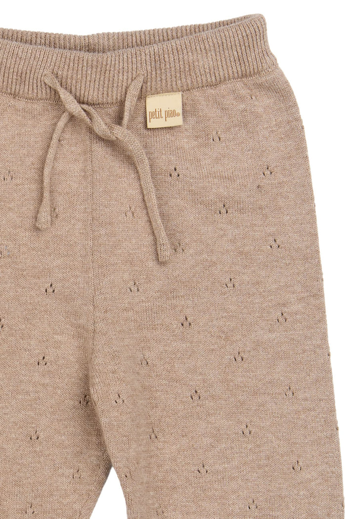 Edris Newborn Pointelle Knit Pants - Woodsmoke