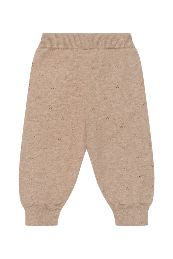 Edris Newborn Pointelle Knit Pants - Woodsmoke