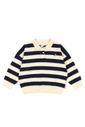 Manis Knit Polo - Navy Stripe
