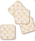 Mocha  Check Coasters