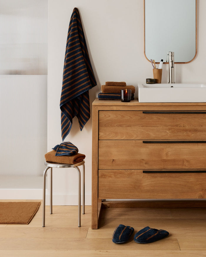 Organic Resort Stripe Towels | Ink with Tobacco - Pretti.Cool
