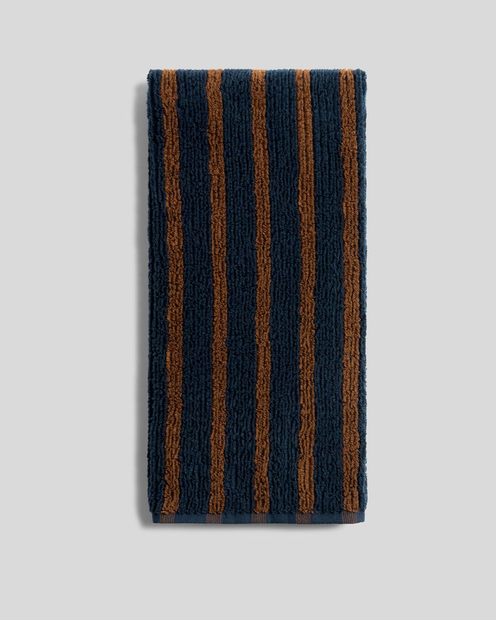 Organic Resort Stripe Towels | Ink with Tobacco - Pretti.Cool