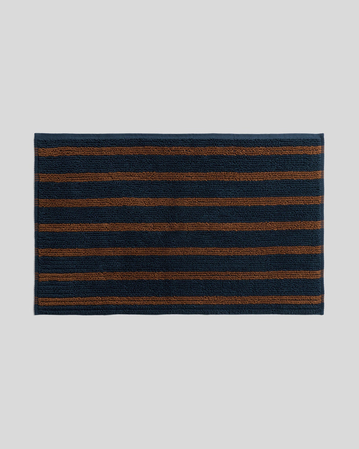 Organic Resort Stripe Tub Mat | Ink with Tobacco - Pretti.Cool