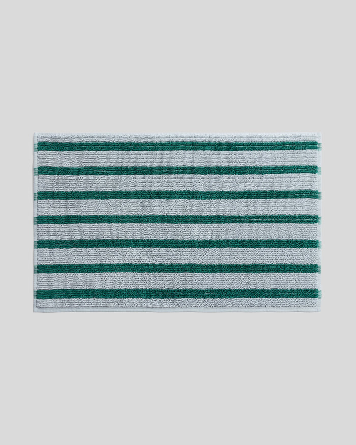 Organic Resort Stripe Tub Mat | Sky with Malachite - Pretti.Cool