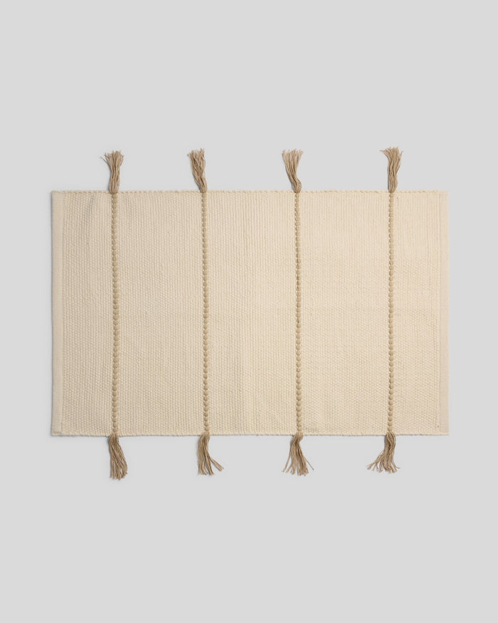Organic Tassel Bath Rug | Natural and Toast - Pretti.Cool