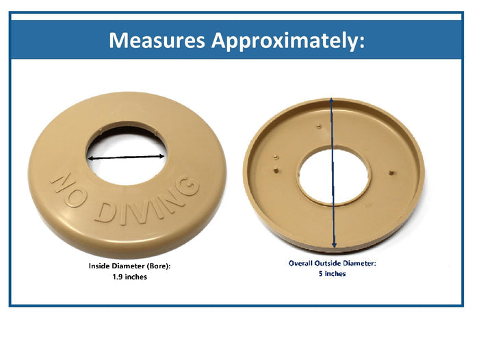 Pool & Spa Ladder, Hand Rail Escutcheon Plate Cover Replace Hayward SP1041 NO DIVING