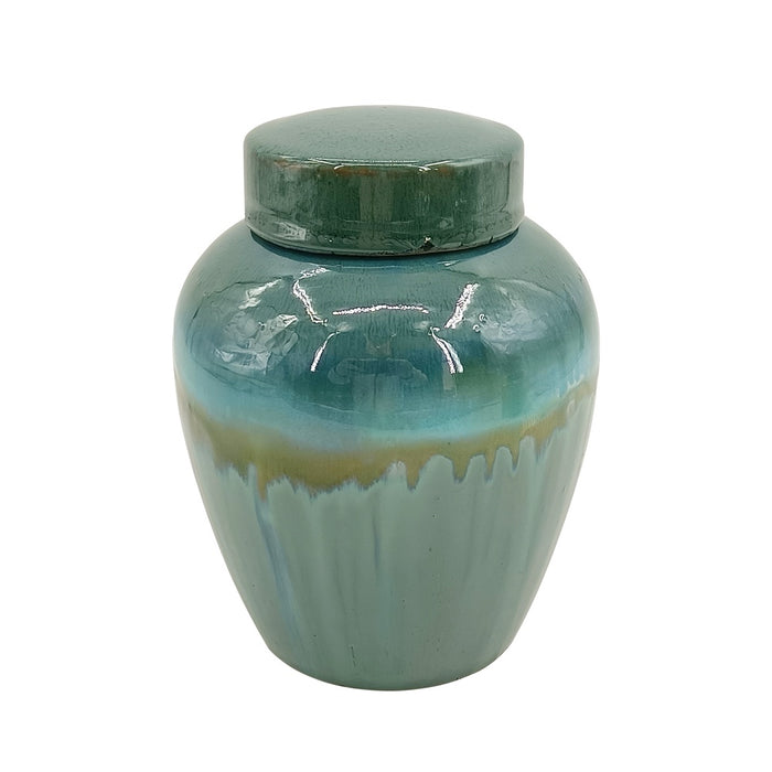 Reactive Glaze Lidded Jar, 19cm