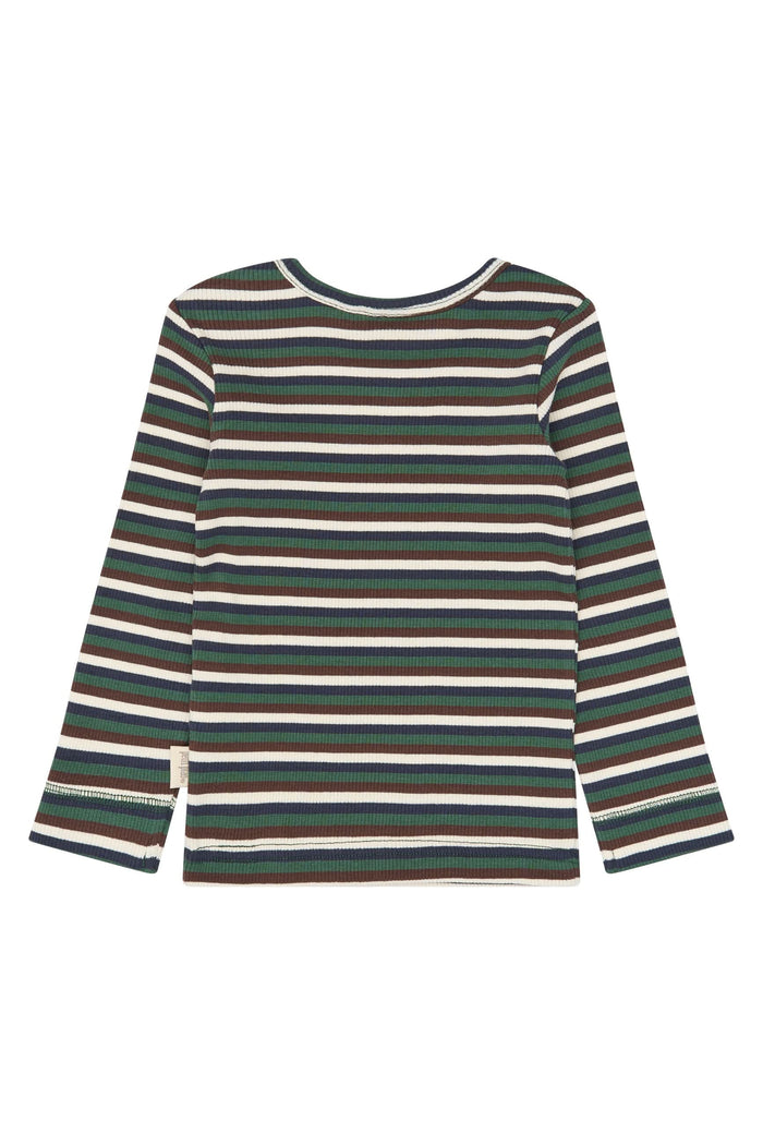 Song LS Tee - Trekking Green Multistriped