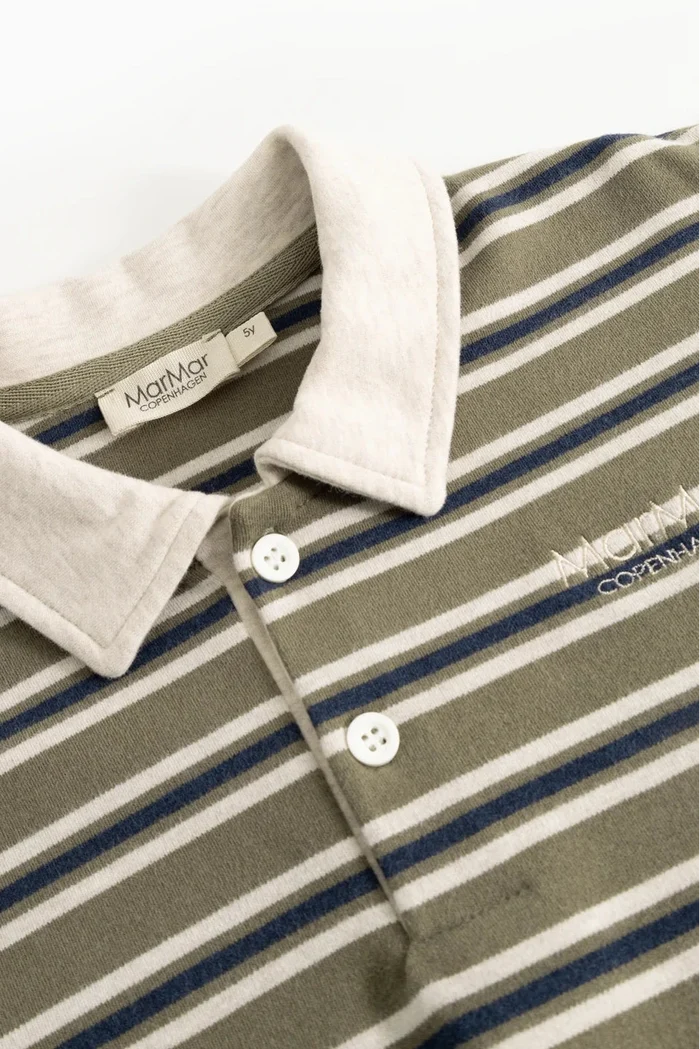 Thanos Polo Shirt - Seaweed Stripe