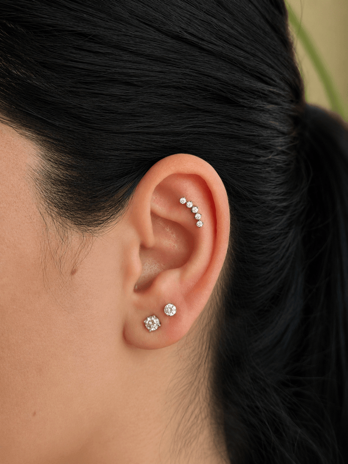 Titanium Crystal 5 Cluster - Earrings - Lulu Ave Body Jewelery