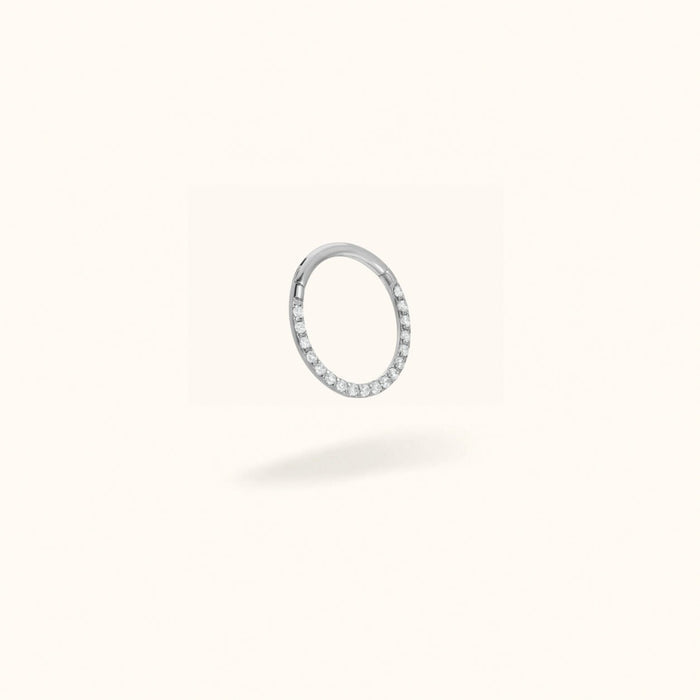 Titanium Crystal Front Hinged Ring - Hinged Ring - Lulu Ave Body Jewelery