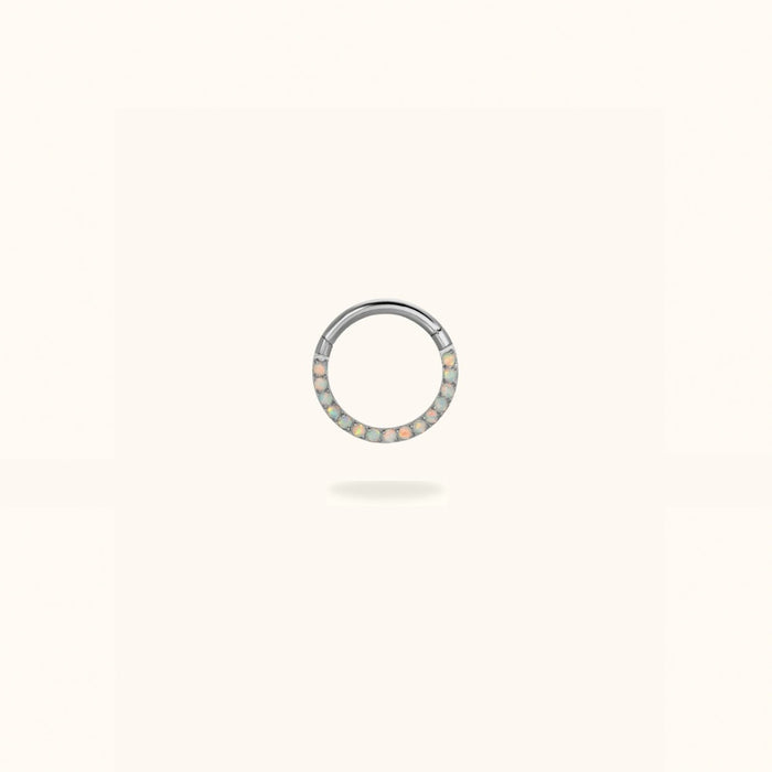 Titanium Opal Front Hinged Ring - Hinged Ring - Lulu Ave Body Jewelery