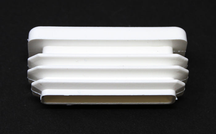 Tubing Caps 1/2 x 1-1/2 inch Rectangle White Plastic, Finishing Plug, Pipe Tubing End Cap