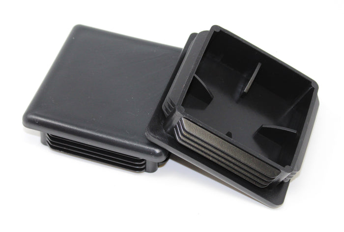 Tubing Caps 4" Square Black Plastic 4x4 inch, Finishing Plug, Pipe Tubing End Cap, Durable, Universal