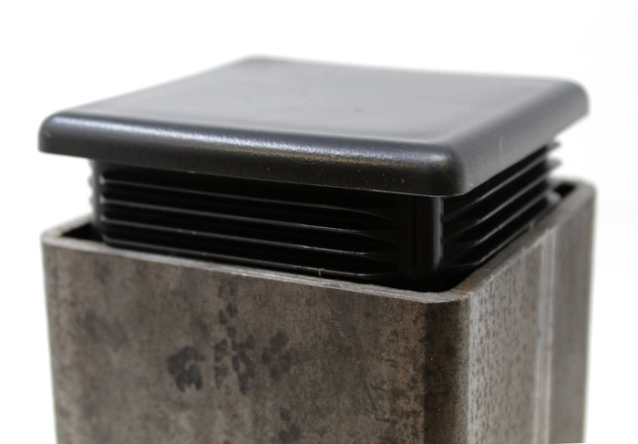 Tubing Caps 4" Square Black Plastic 4x4 inch, Finishing Plug, Pipe Tubing End Cap, Durable, Universal