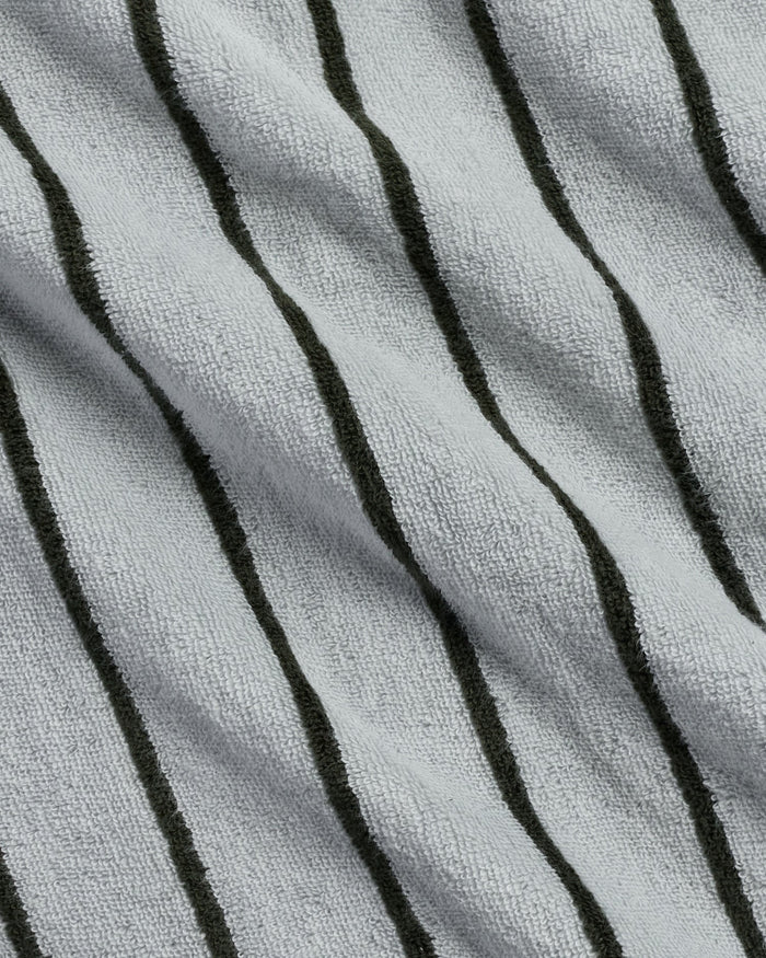 Turkish Cotton Stripe Robe | Sky with Evergreen - Pretti.Cool